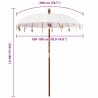 Parasol Crème x 250 cm Coton et bois massif 