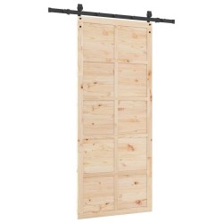 Porte coulissante Marron 80 x 208 cm Bois massif en pin 