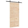 Porte coulissante Marron 80 x 208 cm Bois massif en pin 