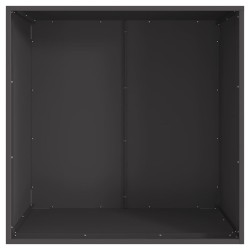 brasero noir carré 80x80x43 cm en acier 