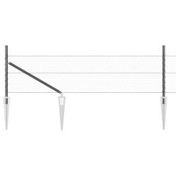 Ensemble de Clôture 2 pièces Gris Métal, Maille Grand Résistant 