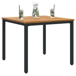 Table de jardin 90 x 90 x 75 cm en acacia massif et métal. 