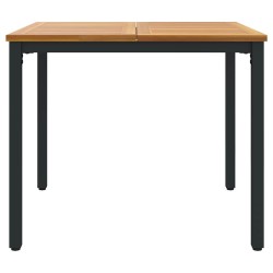 Table de jardin 90 x 90 x 75 cm en acacia massif et métal. 