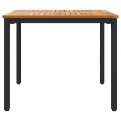 Table de jardin 90 x 90 x 75 cm en acacia massif et métal. 