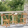 Ensemble Bistro Pliant 3 Pièces en Bois d'Acacia Massif 