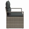 Sofa de jardin 2 places avec coussins gris en poly rotin 