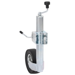 Cric à roue pour remorque 60 mm 2 tubes de soutien 3 pinces 