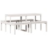 Table de pique-nique blanc 160x134x75 cm bois massif de pin 
