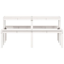 Table de pique-nique blanc 160x134x75 cm bois massif de pin 