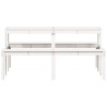 Table de pique-nique blanc 160x134x75 cm bois massif de pin 