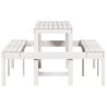 Table de pique-nique blanc 160x134x75 cm bois massif de pin 