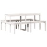 Table de pique-nique blanc 160x134x75 cm bois massif de pin 