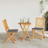 Chaises de jardin pliantes avec coussin gris 2pcs en bois d'acacia massif 