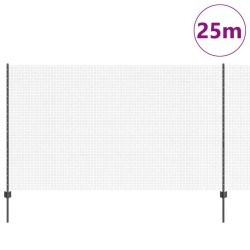 Clôture en fil soudé avec 22 poteaux U Gris 1.4x25 m Acier 