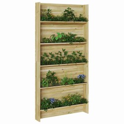 Support à plantes 5 niveaux 90x15x180 cm en bois de pin traité. 