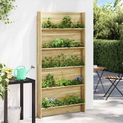 Support à plantes 5 niveaux 90x15x180 cm en bois de pin traité. 