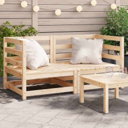 Canapés d'angle de jardin 2 pcs 70x70x67 cm bois de pin massif 