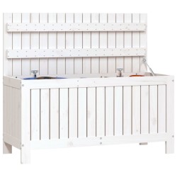 Boîte de rangement de jardin Blanc 108x42,5x54 cm Bois de pin 