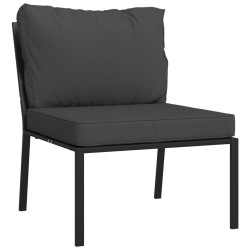 Chaises de jardin avec coussins gris lot de 2 60x74x79 cm acier 