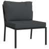 Chaises de jardin avec coussins gris lot de 2 60x74x79 cm acier 