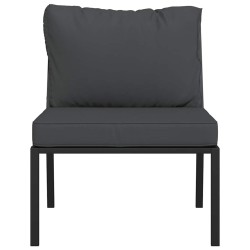 Chaises de jardin avec coussins gris lot de 2 60x74x79 cm acier 