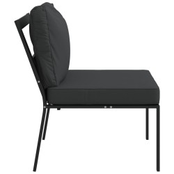 Chaises de jardin avec coussins gris lot de 2 60x74x79 cm acier 