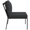 Chaises de jardin avec coussins gris lot de 2 60x74x79 cm acier 