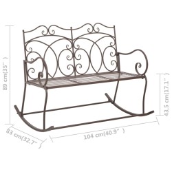 Banc de jardin 104 cm Fer Marron antique 
