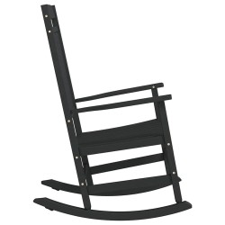 Chaise à bascule de jardin noire 65x84x114 cm HDPE 