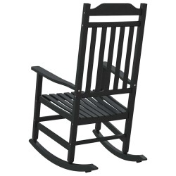 Chaise à bascule de jardin noire 65x84x114 cm HDPE 