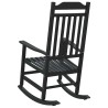 Chaise à bascule de jardin noire 65x84x114 cm HDPE 
