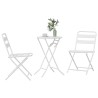 Ensemble Bistro Pliable 3 Pièces Acier Blanc 