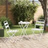 Ensemble Bistro Pliable 3 Pièces Acier Blanc 