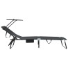 Chaises longues pliantes 2 pcs avec auvent Noir tissu Oxford 600D 