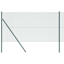 Clôture en fil soudé avec 13 poteaux Vert 1,2x25 m Acier 