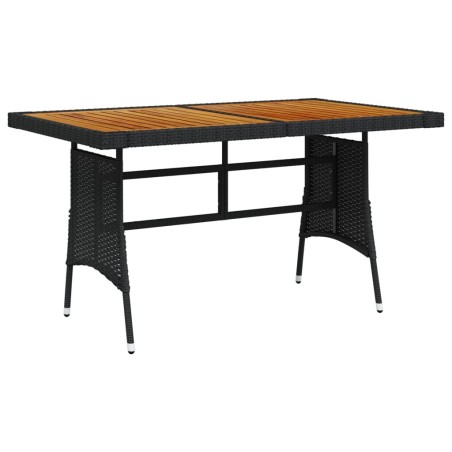 Table de jardin Noir 130x70x72 cm Résine tressée et acacia 