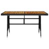 Table de jardin Noir 130x70x72 cm Résine tressée et acacia 