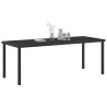 Table de jardin Noire 200x80x73 cm en verre trempé 