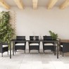 Table de jardin Noire 200x80x73 cm en verre trempé 