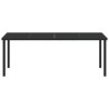 Table de jardin Noire 200x80x73 cm en verre trempé 