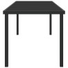 Table de jardin Noire 200x80x73 cm en verre trempé 