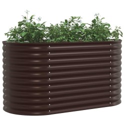 Jardinière en bois brun 160x80x81 cm en acier galva 