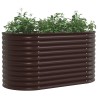 Jardinière en bois brun 160x80x81 cm en acier galva 