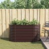 Jardinière en bois brun 160x80x81 cm en acier galva 