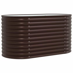Jardinière en bois brun 160x80x81 cm en acier galva 