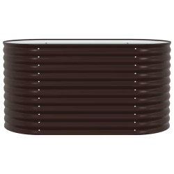 Jardinière en bois brun 160x80x81 cm en acier galva 