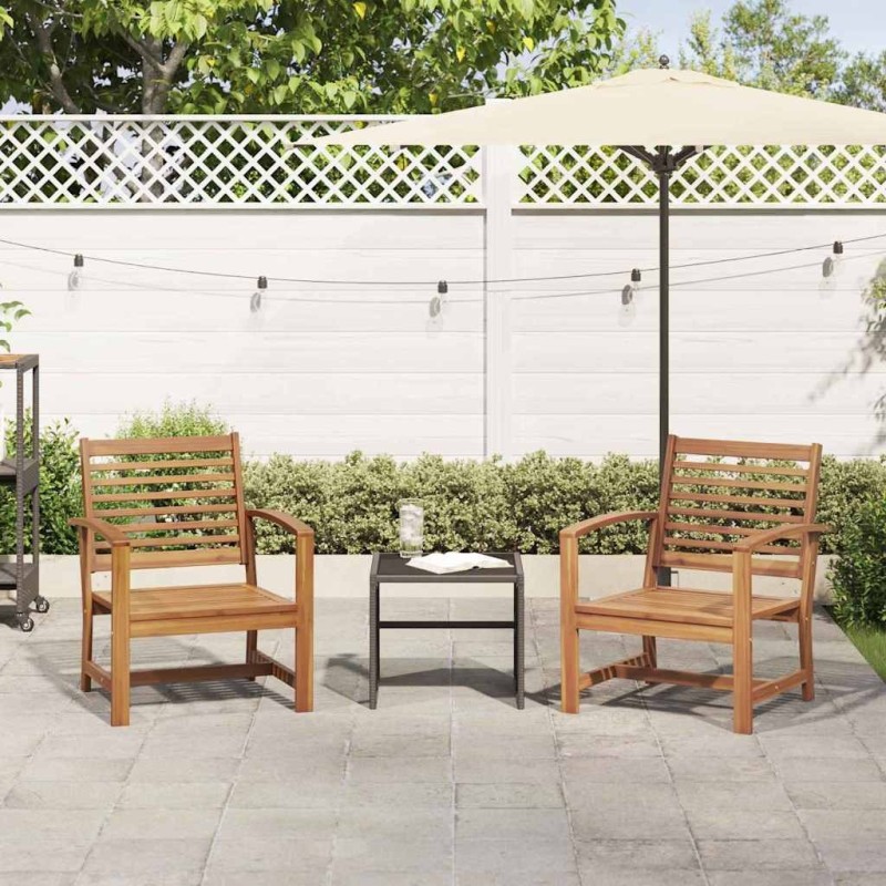 Chaises de jardin 2 pcs Marron 60 x 65 x 76.5 cm 