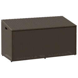 Boîte de rangement de jardin marron 110x50x58 cm résine tressée 