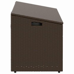 Boîte de rangement de jardin marron 110x50x58 cm résine tressée 