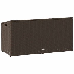 Boîte de rangement de jardin marron 110x50x58 cm résine tressée 